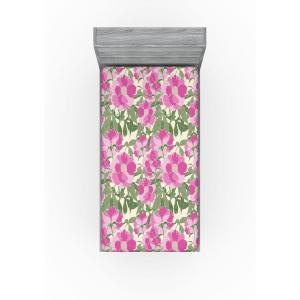 Ambesonne Floral Fitted Sheet, Romantic Valentine’s Day Theme Overlapping Simplistic Rose Flowers Art, Decorative Soft Fabric Bedding All-Round Elastic Pocket, Full Size, Pale Salmon and Blush(Soft Pink and Sage Green)