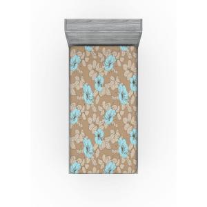Ambesonne Floral Fitted Sheet, Romantic Valentine’s Day Theme Overlapping Simplistic Rose Flowers Art, Decorative Soft Fabric Bedding All-Round Elastic Pocket, Full Size, Pale Salmon and Blush(Pale Brown and Soft Blue)