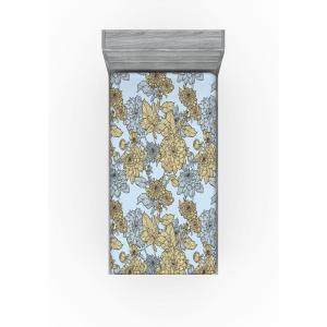 Ambesonne Floral Fitted Sheet, Romantic Valentine’s Day Theme Overlapping Simplistic Rose Flowers Art, Decorative Soft Fabric Bedding All-Round Elastic Pocket, Full Size, Pale Salmon and Blush(Pale Blue and Sand Brown)