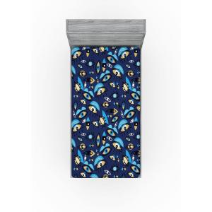 Ambesonne Floral Fitted Sheet, Romantic Valentine’s Day Theme Overlapping Simplistic Rose Flowers Art, Decorative Soft Fabric Bedding All-Round Elastic Pocket, Full Size, Pale Salmon and Blush(Dark Sky Blue and Mustard)