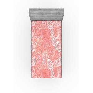 Ambesonne Floral Fitted Sheet, Romantic Valentine’s Day Theme Overlapping Simplistic Rose Flowers Art, Decorative Soft Fabric Bedding All-Round Elastic Pocket, Full Size, Pale Salmon and Blush(Pale Salmon and Blush)