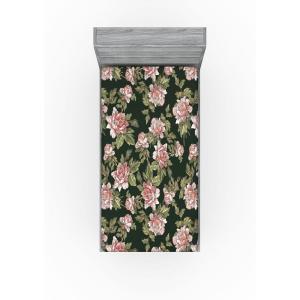 Ambesonne Floral Fitted Sheet, Romantic Valentine’s Day Theme Overlapping Simplistic Rose Flowers Art, Decorative Soft Fabric Bedding All-Round Elastic Pocket, Full Size, Pale Salmon and Blush(Evergreen and Mauve Taupe)