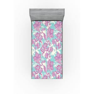 Ambesonne Floral Fitted Sheet, Romantic Valentine’s Day Theme Overlapping Simplistic Rose Flowers Art, Decorative Soft Fabric Bedding All-Round Elastic Pocket, Full Size, Pale Salmon and Blush(Pale Fuchsia Seafoam)