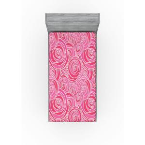 Ambesonne Floral Fitted Sheet, Romantic Valentine’s Day Theme Overlapping Simplistic Rose Flowers Art, Decorative Soft Fabric Bedding All-Round Elastic Pocket, Full Size, Pale Salmon and Blush(Dark Coral and Soft Pink)