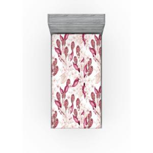 Ambesonne Floral Fitted Sheet, Roses Lavender Eucalyptus Watercolor Valentine’s Day Romantic Concept, Decorative Soft Fabric Bedding All-Round Elastic Pocket, Full Size, Purple Grey and Off White(Dried Rose Pale Ruby)