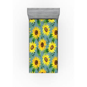 Ambesonne Floral Fitted Sheet, Roses Lavender Eucalyptus Watercolor Valentine’s Day Romantic Concept, Decorative Soft Fabric Bedding All-Round Elastic Pocket, Full Size, Purple Grey and Off White(Earth Yellow Forest Green)