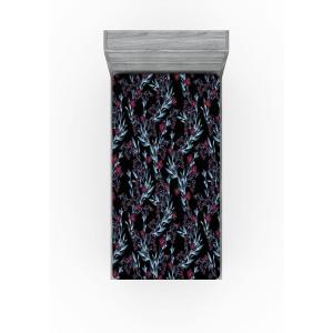 Ambesonne Floral Fitted Sheet, Roses Lavender Eucalyptus Watercolor Valentine’s Day Romantic Concept, Decorative Soft Fabric Bedding All-Round Elastic Pocket, Full Size, Purple Grey and Off White(Blue Grey and Dark Magenta)