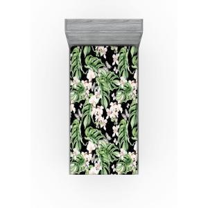 Ambesonne Floral Fitted Sheet, Roses Lavender Eucalyptus Watercolor Valentine’s Day Romantic Concept, Decorative Soft Fabric Bedding All-Round Elastic Pocket, Full Size, Purple Grey and Off White(Fern Green Pale Mauve)