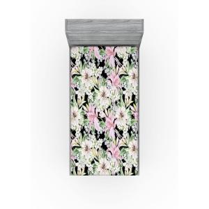 Ambesonne Floral Fitted Sheet, Valentine’s Day Romantic Concept Watercolor Hydrangeas Roses Birds, Decorative Soft Bedding All-Round Elastic Pocket, California King, Soft Pink Pistachio Green(Soft Pink Pale Green)