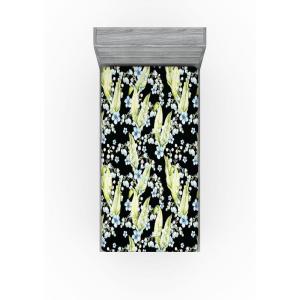 Ambesonne Floral Fitted Sheet, Valentine’s Day Romantic Concept Watercolor Hydrangeas Roses Birds, Decorative Soft Bedding All-Round Elastic Pocket, California King, Soft Pink Pistachio Green(Pastel Green and Pale Blue)