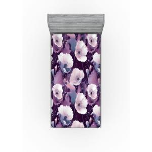 Ambesonne Floral Fitted Sheet, Valentine’s Day Romantic Concept Watercolor Hydrangeas Roses Birds, Decorative Soft Bedding All-Round Elastic Pocket, California King, Soft Pink Pistachio Green(Lilac Pale Fuchsia Plum)