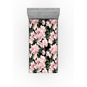 Ambesonne Floral Fitted Sheet, Valentine’s Day Romantic Concept Watercolor Hydrangeas Roses Birds, Decorative Soft Bedding All-Round Elastic Pocket, California King, Soft Pink Pistachio Green(Jade Green and Pastel Pink)