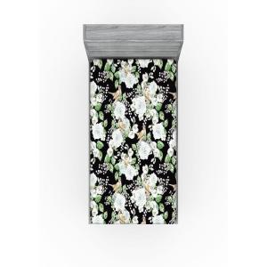 Ambesonne Floral Fitted Sheet, Valentine’s Day Romantic Concept Watercolor Hydrangeas Roses Birds, Decorative Soft Bedding All-Round Elastic Pocket, California King, Soft Pink Pistachio Green(Sea Green Pastel Brown)