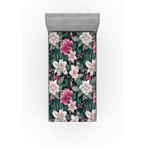Ambesonne Floral Fitted Sheet, Valentine’s Day Romantic Concept Watercolor Hydrangeas Roses Birds, Decorative Soft Bedding All-Round Elastic Pocket, California King, Soft Pink Pistachio Green(Pink Laurel Green White)