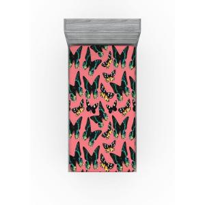 Ambesonne Floral Fitted Sheet, Valentine’s Day Romantic Concept Watercolor Hydrangeas Roses Birds, Decorative Soft Bedding All-Round Elastic Pocket, California King, Soft Pink Pistachio Green(Pastel Pink Forest Green)