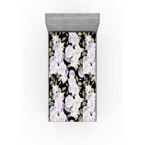 Ambesonne Floral Fitted Sheet, Valentine’s Day Romantic Concept Watercolor Hydrangeas Roses Birds, Decorative Soft Bedding All-Round Elastic Pocket, California King, Soft Pink Pistachio Green(Lavender Blue Green)