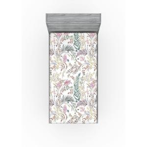 Ambesonne Floral Fitted Sheet, Valentine’s Day Theme Vintage Style Romantic Roses Pattern Plot, Decorative Soft Fabric Bedding All-Round Elastic Pocket, Twin Size, Dark Fuchsia and Slate Blue(Laurel Green and Pale Taupe)