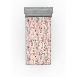 Ambesonne Floral Fitted Sheet, Valentine’s Day Theme Vintage Style Romantic Roses Pattern Plot, Decorative Soft Fabric Bedding All-Round Elastic Pocket, Twin Size, Dark Fuchsia and Slate Blue(Sand Brown and Pale Teal)