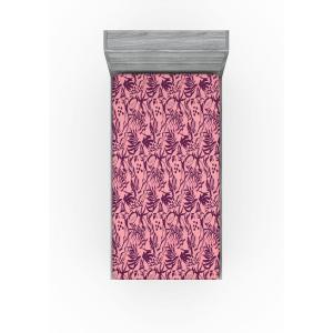 Ambesonne Floral Fitted Sheet, Valentine’s Day Theme Vintage Style Romantic Roses Pattern Plot, Decorative Soft Fabric Bedding All-Round Elastic Pocket, Twin Size, Dark Fuchsia and Slate Blue(Soft Pink and Dark Magenta)
