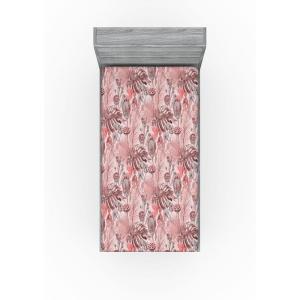 Ambesonne Floral Fitted Sheet, Valentine’s Day Theme Vintage Style Romantic Roses Pattern Plot, Decorative Soft Fabric Bedding All-Round Elastic Pocket, Twin Size, Dark Fuchsia and Slate Blue(Pale Rose and Pastel Pink)