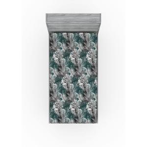 Ambesonne Floral Fitted Sheet, Valentine’s Day Theme Vintage Style Romantic Roses Pattern Plot, Decorative Soft Fabric Bedding All-Round Elastic Pocket, Twin Size, Dark Fuchsia and Slate Blue(Dark Teal and Pale Grey)