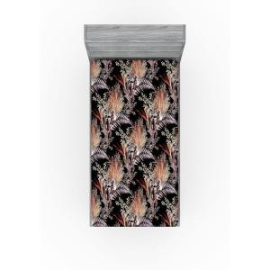 Ambesonne Floral Fitted Sheet, Valentine’s Day Theme Vintage Style Romantic Roses Pattern Plot, Decorative Soft Fabric Bedding All-Round Elastic Pocket, Twin Size, Dark Fuchsia and Slate Blue(Pale Taupe and Dried Rose)