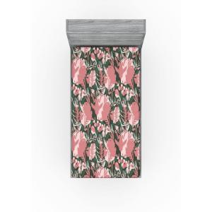 Ambesonne Floral Fitted Sheet, Valentine’s Day Theme Vintage Style Romantic Roses Pattern Plot, Decorative Soft Fabric Bedding All-Round Elastic Pocket, Twin Size, Dark Fuchsia and Slate Blue(Dried Rose Olive Green)