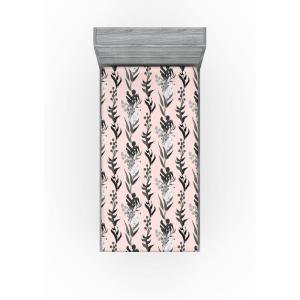 Ambesonne Floral Fitted Sheet, Valentine’s Day Theme Vintage Style Romantic Roses Pattern Plot, Decorative Soft Fabric Bedding All-Round Elastic Pocket, Twin Size, Dark Fuchsia and Slate Blue(Charcoal Grey and Champagne)
