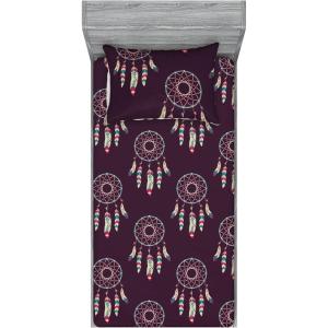 Ambesonne Floral Fitted Sheet & Pillow Sham Set, Monochrome Lily Flowers Valentine’s Day Concept Retro Illustration, Decorative Printed 3 Piece Bedding Decor Set, Full, Charcoal Grey and White(Dark Purple and Teal)
