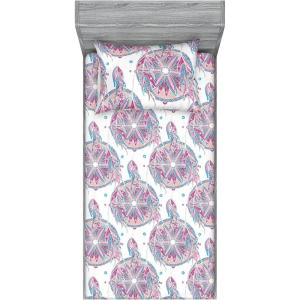 Ambesonne Floral Fitted Sheet & Pillow Sham Set, Monochrome Lily Flowers Valentine’s Day Concept Retro Illustration, Decorative Printed 3 Piece Bedding Decor Set, Full, Charcoal Grey and White(Pastel Pink and Sky Blue)