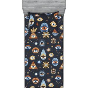Ambesonne Floral Fitted Sheet & Pillow Sham Set, Romantic Valentine’s Day Theme Overlapping Simplistic Rose Flowers Art, Decorative Printed 3 Piece Bedding Decor Set, Calking, Pale Salmon and Blush(Burnt Orange Blue Grey)