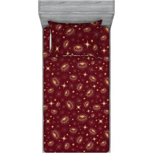Ambesonne Floral Fitted Sheet & Pillow Sham Set, Romantic Valentine’s Day Theme Overlapping Simplistic Rose Flowers Art, Decorative Printed 3 Piece Bedding Decor Set, Calking, Pale Salmon and Blush(Chestnut Brown Mustard)