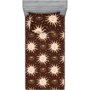 Ambesonne Floral Fitted Sheet & Pillow Sham Set, Romantic Valentine’s Day Theme Overlapping Simplistic Rose Flowers Art, Decorative Printed 3 Piece Bedding Decor Set, Calking, Pale Salmon and Blush(Dark Rosewood and Pale Peach)