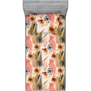 Ambesonne Floral Fitted Sheet & Pillow Sham Set, Valentine’s Day Concept Art Pastel Repetitive Roses Pattern Plot, Decorative Printed 3 Piece Bedding Decor Set, Queen, Dark Pink Blush and White(Coral Pale Camel and Blush)