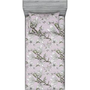 Ambesonne Floral Fitted Sheet & Pillow Sham Set, Valentine’s Day Theme Flowers Vintage Botanical Nature Ornament Art, Decorative Printed 2 Piece Bedding Decor Set, Twinxl, Dark Coral and Fern Green(Pistachio Green Pale Rose)
