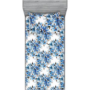 Ambesonne Floral Fitted Sheet & Pillow Sham Set, Valentine’s Day Theme Grunge Style Repetitive Rose Flowers Abstract, Decorative Printed 2 Piece Bedding Decor Set, Twinxl, Pale Fuchsia and Sepia(Sea Blue Chocolate and White)
