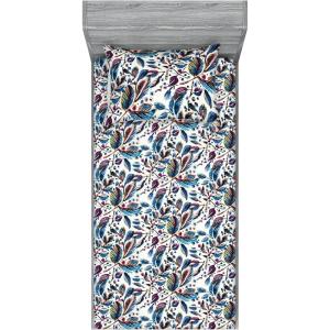 Ambesonne Floral Fitted Sheet & Pillow Sham Set, Valentine’s Day Theme Grunge Style Repetitive Rose Flowers Abstract, Decorative Printed 2 Piece Bedding Decor Set, Twinxl, Pale Fuchsia and Sepia(Maroon and Dark Blue Grey)