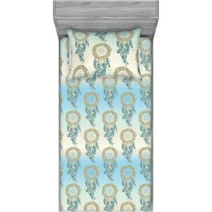 Ambesonne Floral Fitted Sheet & Pillow Sham Set, Watercolor Repeating Roses Valentine’s Day Theme Vintage Style Art, Decorative Printed 3 Piece Bedding Decor Set, Full, Dark Coral Fawn and Sepia(Slate Brown and Blue Grey)