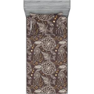 Ambesonne Floral Fitted Sheet & Pillow Sham Set, Watercolor Repeating Roses Valentine’s Day Theme Vintage Style Art, Decorative Printed 3 Piece Bedding Decor Set, Full, Dark Coral Fawn and Sepia(Dark Taupe and Sand Brown)