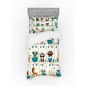 Ambesonne Floral Heart Bedding Set, Tenderness of Romantic Garden Ivy Branches and Roses Valentines Day, 3 Piece Duvet Cover Set with Sham and Fitted Sheet, Twin XL Size, Laurel Green and Pink(Teal Burnt Orange Ivory)