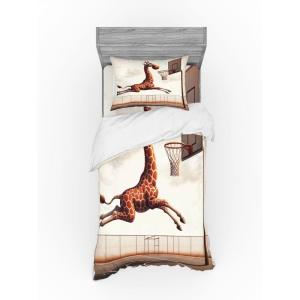Ambesonne Floral Heart Bedding Set, Tenderness of Romantic Garden Ivy Branches and Roses Valentines Day, 3 Piece Duvet Cover Set with Sham and Fitted Sheet, Twin XL Size, Laurel Green and Pink(Cinnamon Off White Green)