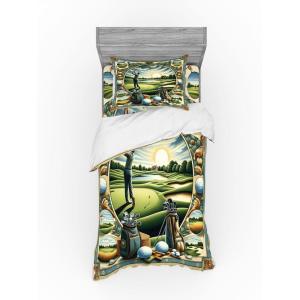 Ambesonne Floral Heart Bedding Set, Tenderness of Romantic Garden Ivy Branches and Roses Valentines Day, 3 Piece Duvet Cover Set with Sham and Fitted Sheet, Twin XL Size, Laurel Green and Pink(Fern Green Blue and Mustard)