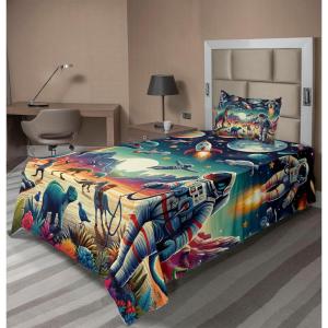 Ambesonne Floral Heart Sheet Set, Tenderness of Romantic Garden Ivy Branches and Roses Valentines Day, Fitted and Flat Sheet with Pillowcase Bedding Accent 3 Piece Set, Twin, Laurel Green and Pink(Multicolor Teal Red)