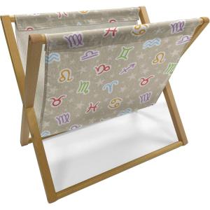 Ambesonne Green Flower Magazine and Book Holder, Floral Pattern Abstract Rose Design Romance Valentines Day Inspired, Floor Rack Decor for Interior of Home & Office, 22″ x 19″, Blue Pale Green White(Tan Multicolor)