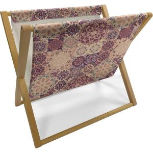 Ambesonne Green Flower Magazine and Book Holder, Floral Pattern Abstract Rose Design Romance Valentines Day Inspired, Floor Rack Decor for Interior of Home & Office, 22″ x 19″, Blue Pale Green White(Pale Orange Dark Blue)