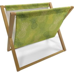 Ambesonne Green Flower Magazine and Book Holder, Floral Pattern Abstract Rose Design Romance Valentines Day Inspired, Floor Rack Decor for Interior of Home & Office, 22″ x 19″, Blue Pale Green White(Apple Green and Fern Green)