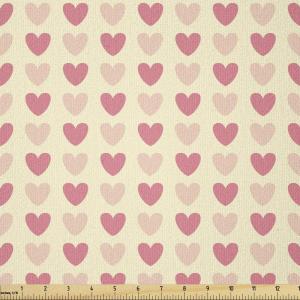 Ambesonne Romantic Fabric by The Yard, Soft Colored Hearts in Love Valentines Day Repetitive Pattern, Stretch Knit Fabric for Clothing Sewing and Arts Crafts, 3 Yards, Pale Yellow Pale Pink(Pale Yellow Pale Pink)