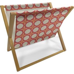 Ambesonne Romantic Magazine and Book Holder, Valentine’s Day Rose Blossoms and Leaves in Repetitive Pattern Image, Floor Rack Decor for Interior of Home & Office, 22″ x 19″, White Green Pastel Pink(Burnt Sienna and Beige)