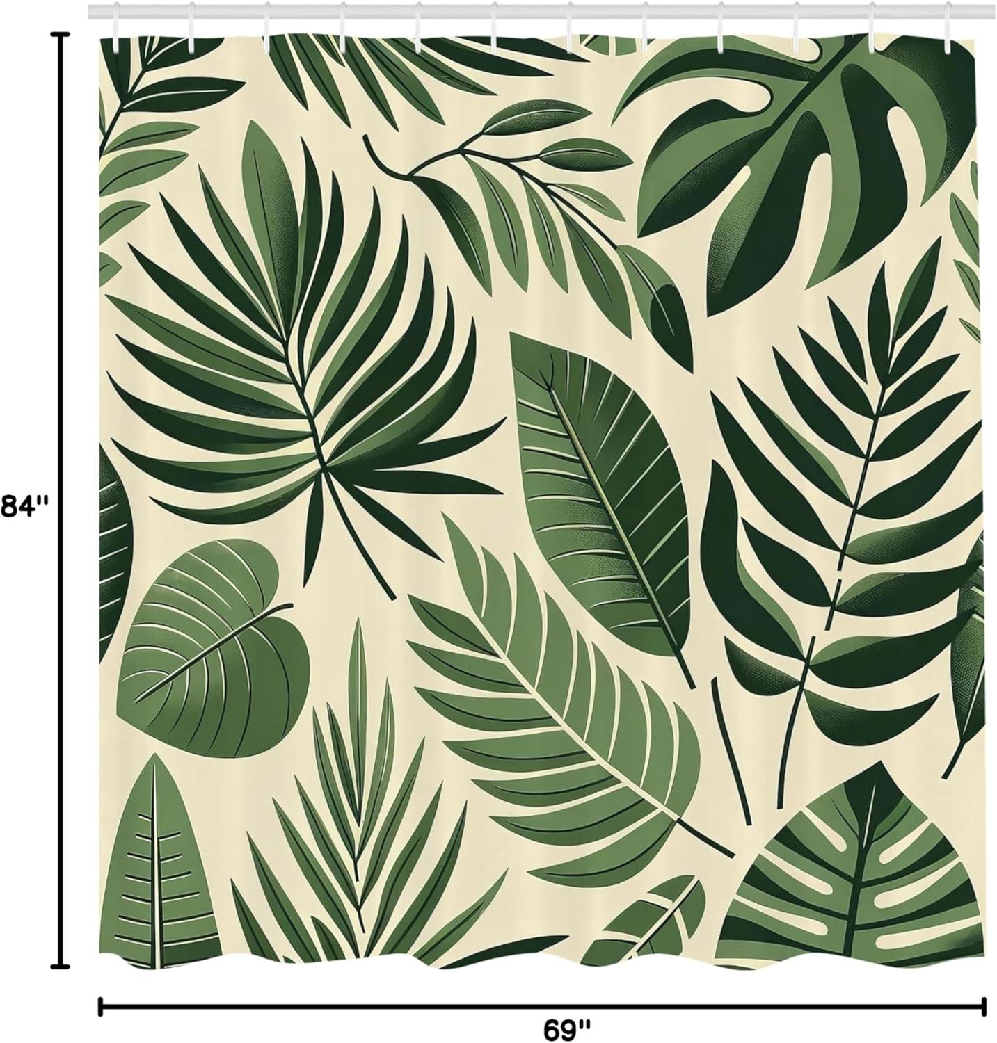 imageAmbesonne Green Shower Curtain Delicate Floral Huddle with Leaves Bohemian Romantic Concept Sage Tones Cloth Fabric Bathroom Decor Set with Hooks 69 W x 70 L Jade Green Pale EggshellReseda Green and Cream