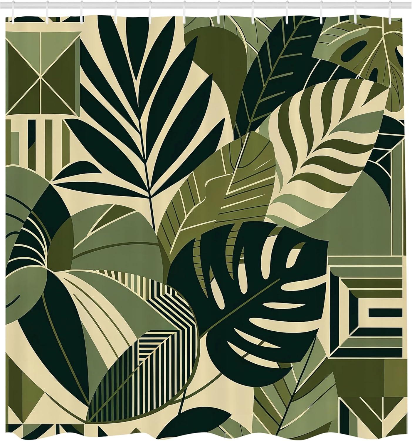 imageAmbesonne Green Shower Curtain Delicate Floral Huddle with Leaves Bohemian Romantic Concept Sage Tones Cloth Fabric Bathroom Decor Set with Hooks 69 W x 70 L Jade Green Pale EggshellLaurel Green and Pale Khaki